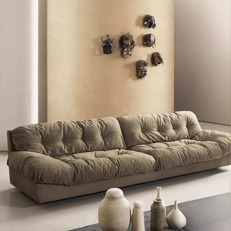 lime green upholstered sofa side view メイン画像