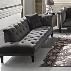 Large solid color chaise lounge for home decor