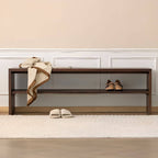 Elegant brown solid wood bench