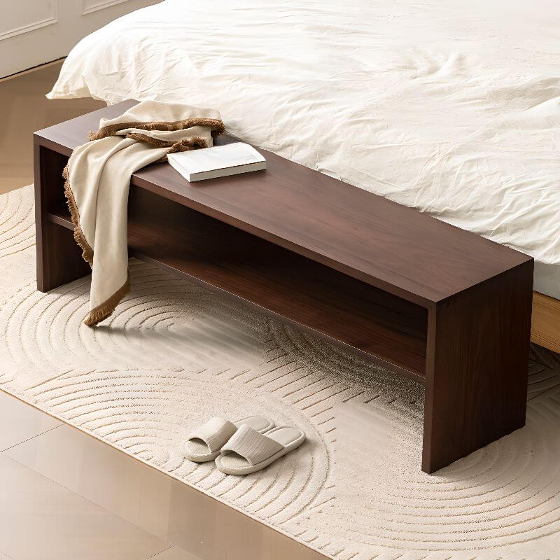 Stylish wooden bench with storage