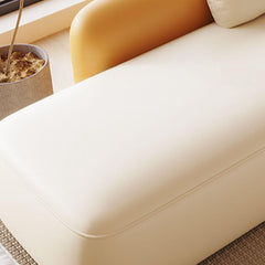 White and Orange Right-Arm Chaise Lounge