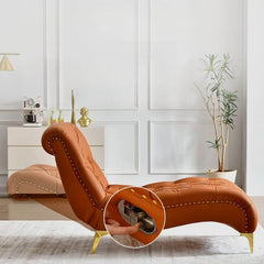 Modern upholstered armchair with leather finish