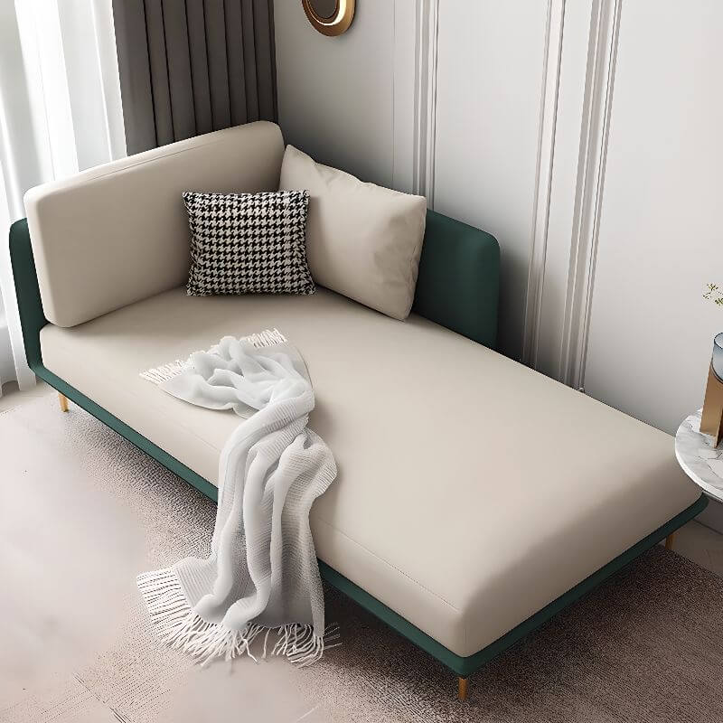 Solid color reclining chaise chair front view Main image