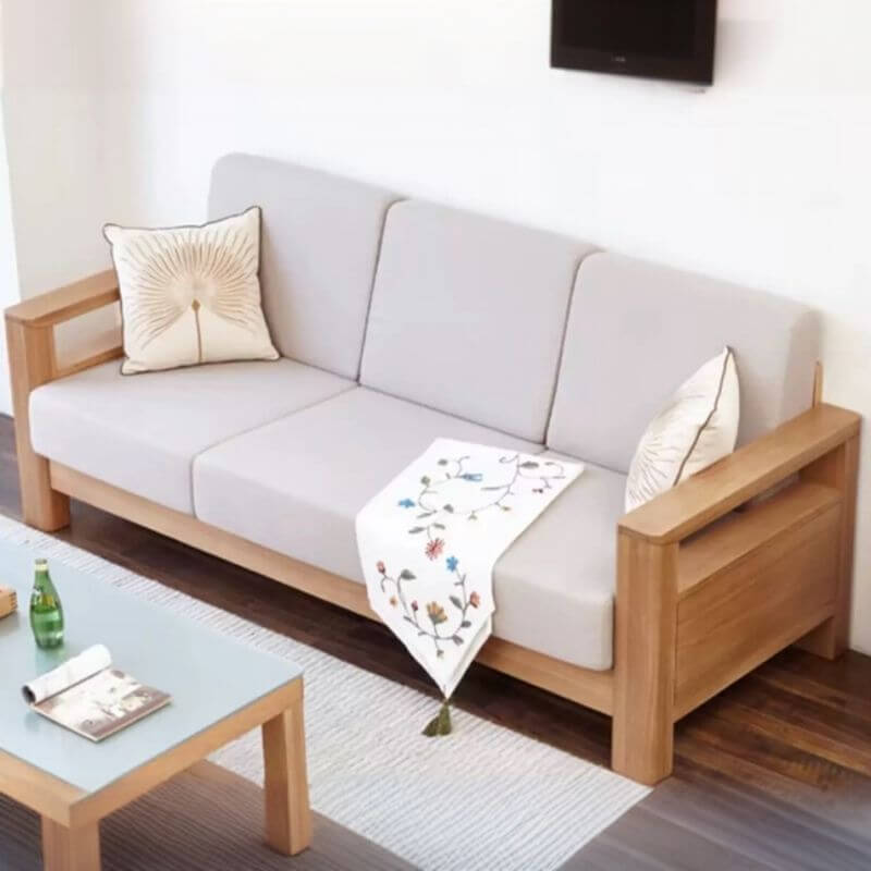 Casual Solid Color Sofa in Dark Grey Main image