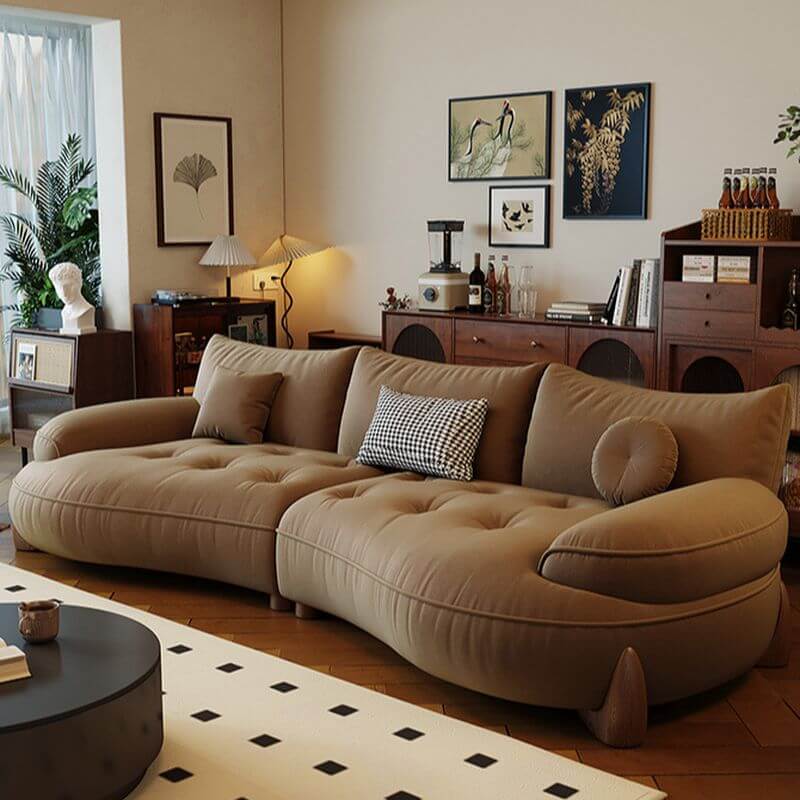 Sofá estándar de color sólido casual en blanco, 2 plazas/Asientos para 3 Imagen secundaria del producto