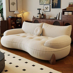 Elegant white sofa with coffee table