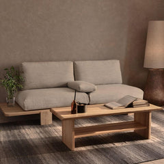 Casual Solid Color Tear Resistant Dove Grey Sofa front view