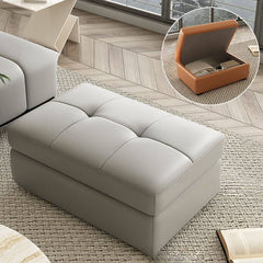 Plush upholstered ottoman with hidden storage