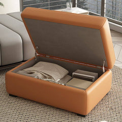 Plush upholstered ottoman with hidden storage