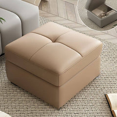 Elegant upholstered ottoman with wood frame