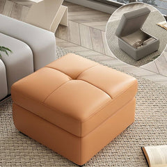 Casual caramel upholstered ottoman for living room