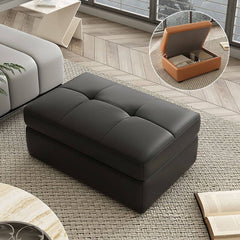 Stylish amber colored storage ottoman with legs