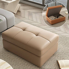 Casual caramel upholstered ottoman for living room