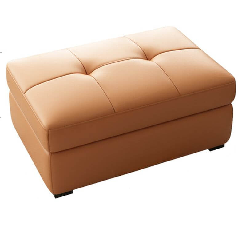 Stylish amber colored storage ottoman with legs