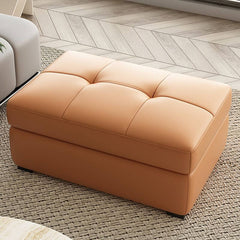 Casual caramel upholstered ottoman for living room