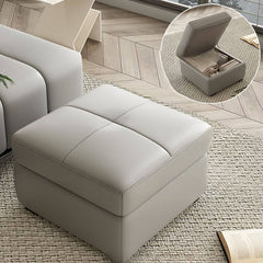 Casual caramel upholstered ottoman for living room