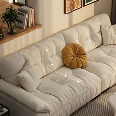 Casual off-white sofa with side view