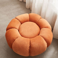 Casual Sponge Round Footstool in White