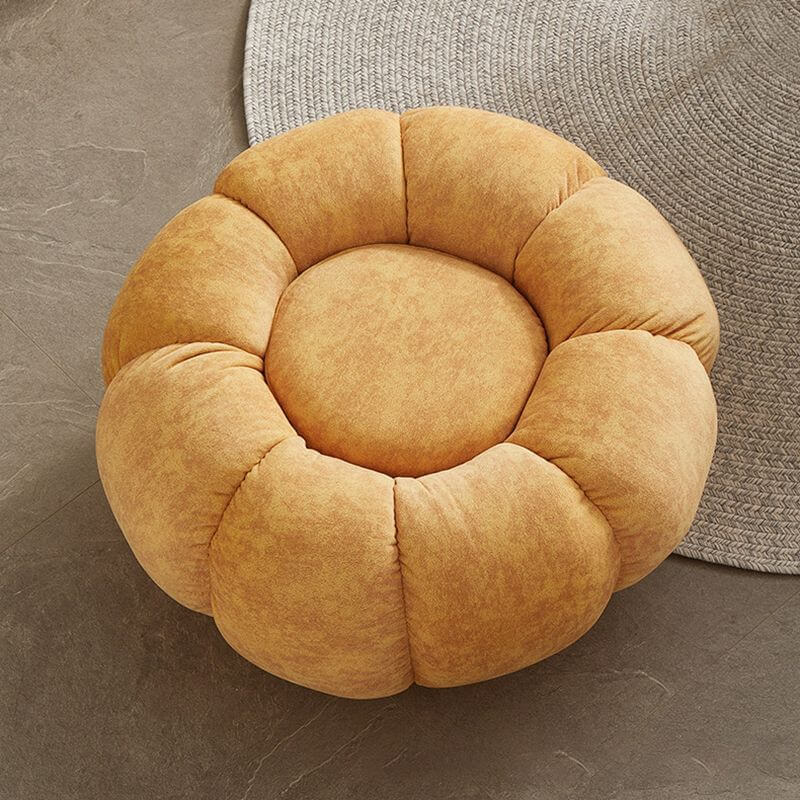 Yellow Casual Sponge Round Footstool