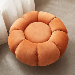 Orange Casual Sponge Round Footstool