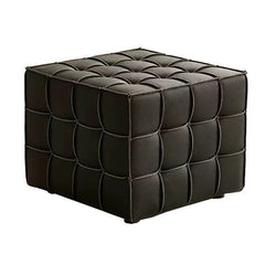 Black and orange ottoman contrast