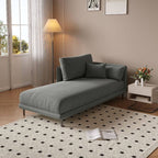 Chaise lounge in solid color upholstery