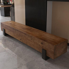 Casual Timber Solid Color Accent Bench in Nut-Brown