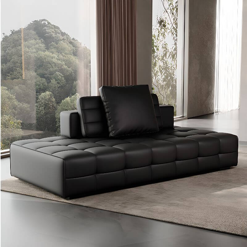 Casual Upholstered Solid Color Chaise Chair Black Imagen principal del producto