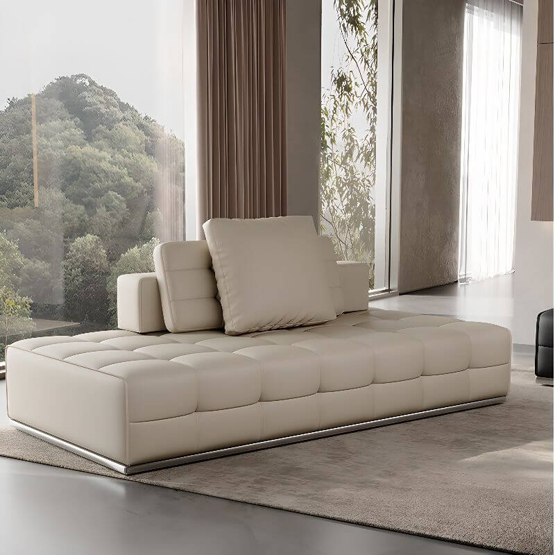 Casual Upholstered Solid Color Chaise Chair White