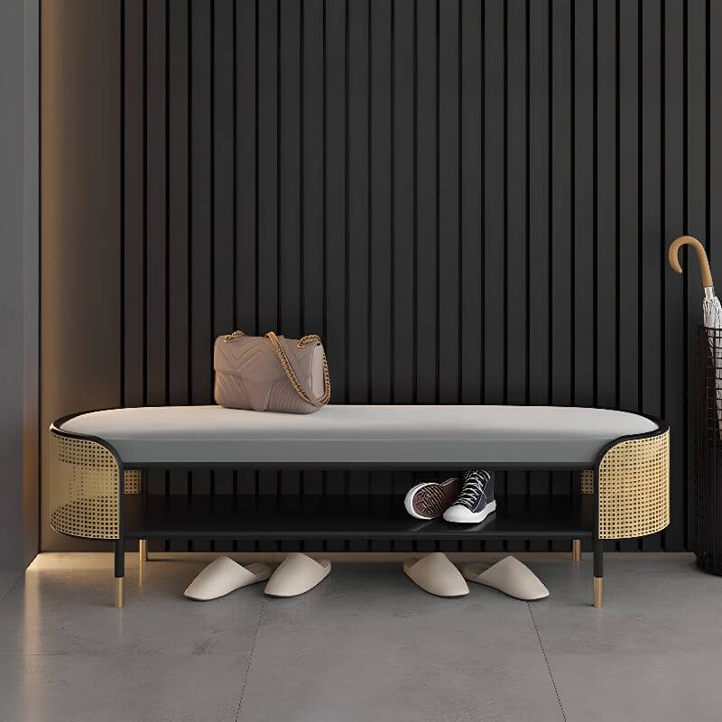 Interior with gold and black color variants of the bench
