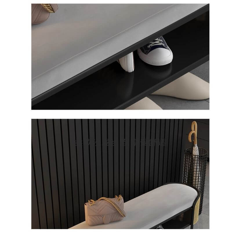 Elegant design of the upholstered entryway bench