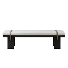 Contemporary upholstered bench in solid color