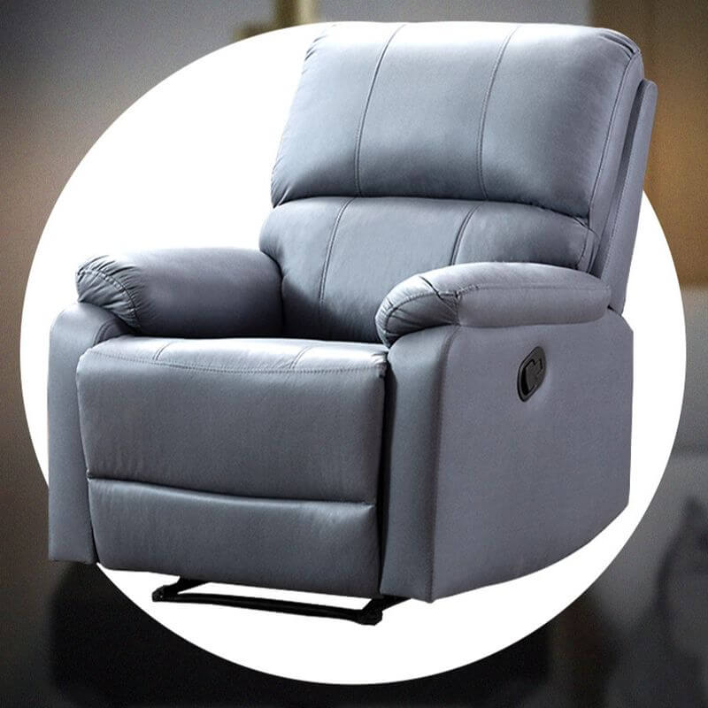 Casual Wood Framed Auburn/Dove Grey/Blue Upholstered Rotating Reclining Deck Chair Secondary image