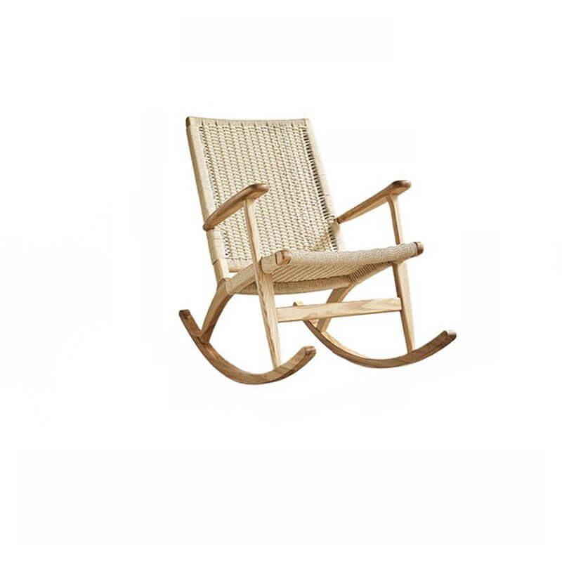 Wood rocking chair with ottomans Main image