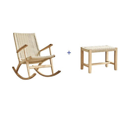 Casual wood rocking chair natural color