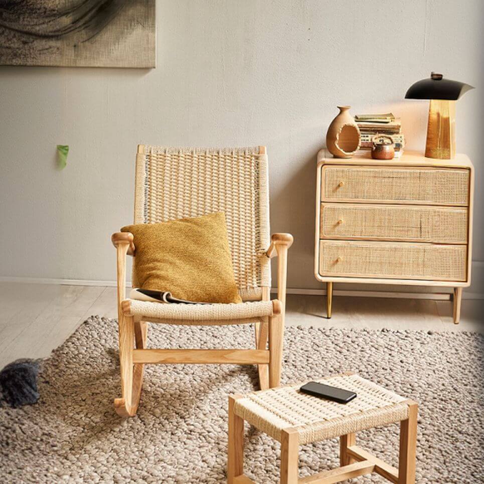 Porch rocking chair made of wood