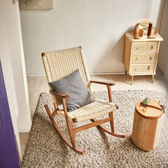 Natural wood rocking chair with legs