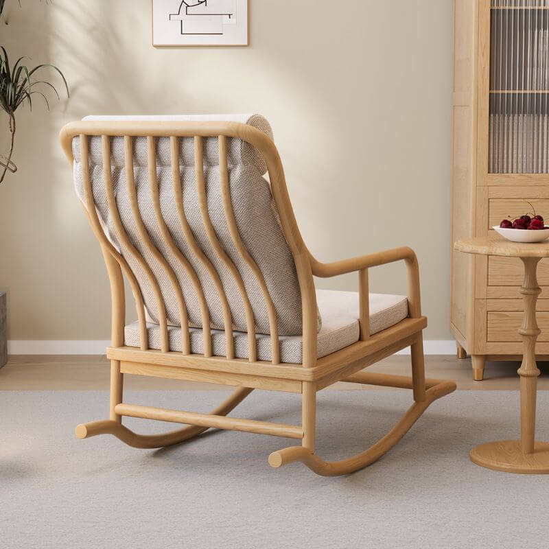 walnut rocking chair with back support