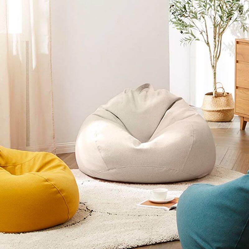 Cerulean lemon gray bean bag chair front view