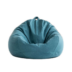 Cerulean lemon gray bean bag chair against wall