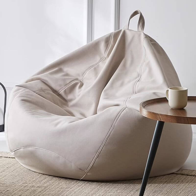 Cerulean lemon gray bean bag chair side view