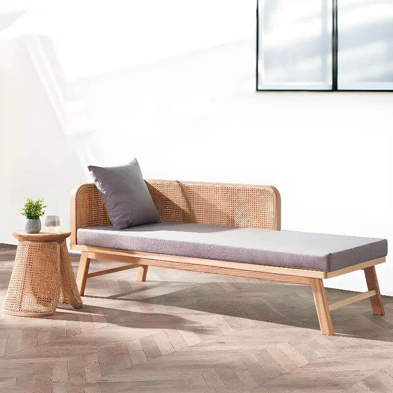 Chaise Lounge Accent Chair in Dove Grey profile view メイン画像