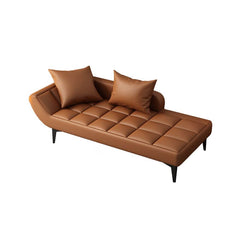 Coffee colored leather chaise lounge