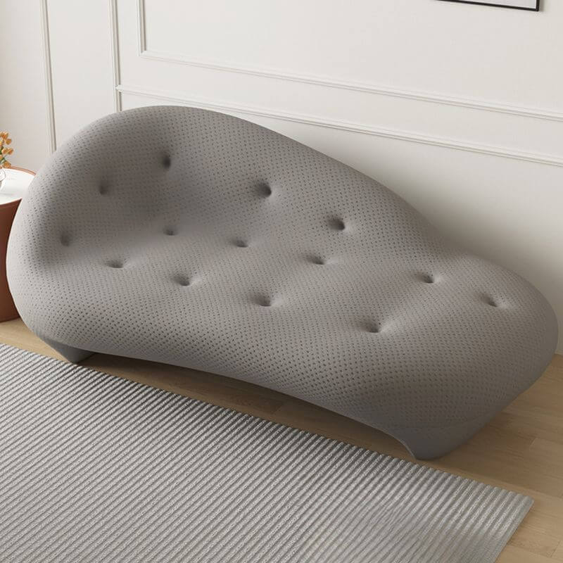 Contemporary Chaise Lounge Accent Chair in Light Gray