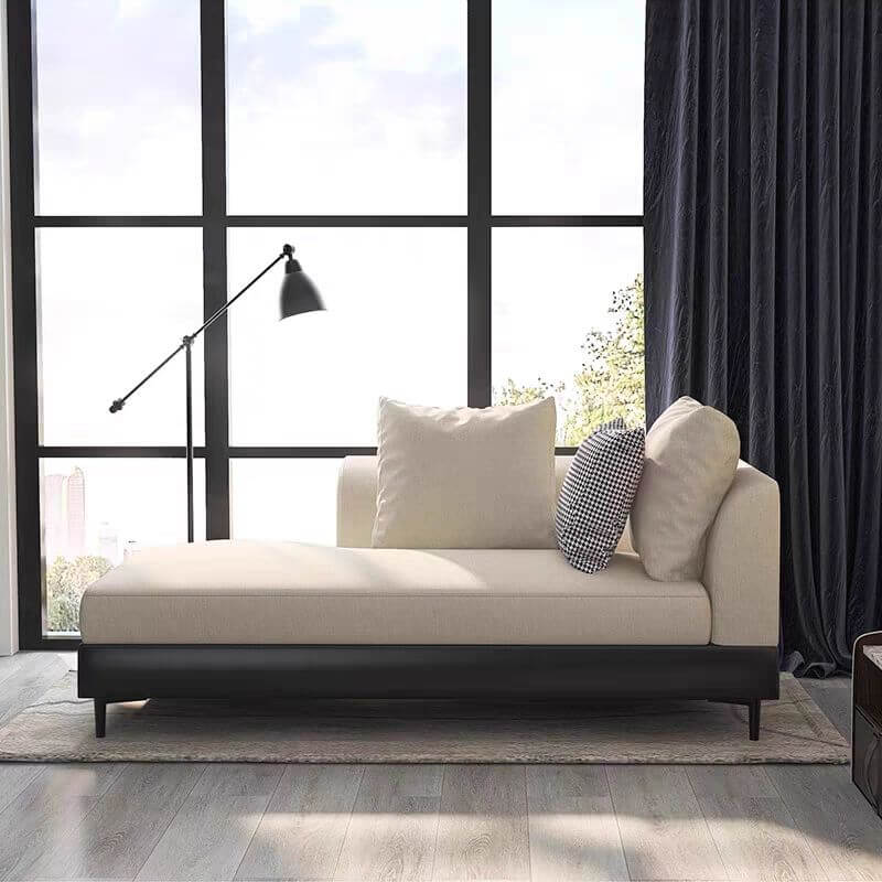Elegant corner unit chaise with pillows