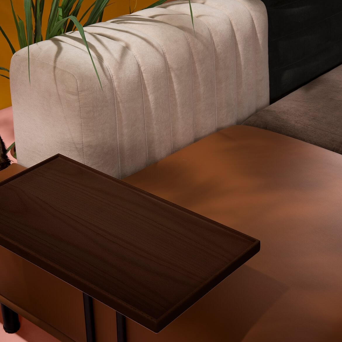 オーバーストッフドアップホルストリー付きシェーズラウンジラブシート、右アーム/左アーム、ヌークコーナーユニット サブ画像