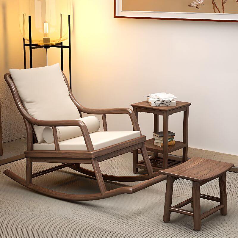 Chalk Art Deco Upholstered Rocking Armchair front view Main image