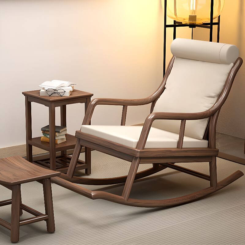 Chalk Art Deco Upholstered Rocking Armchair with Track Arm Secondary image