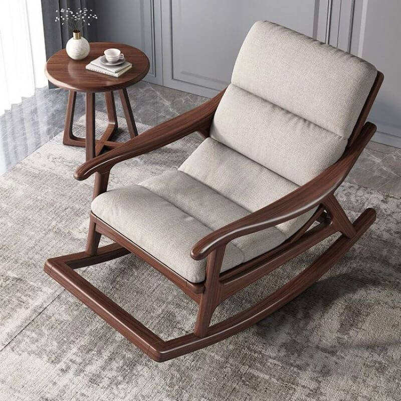 Modern white rocking chair