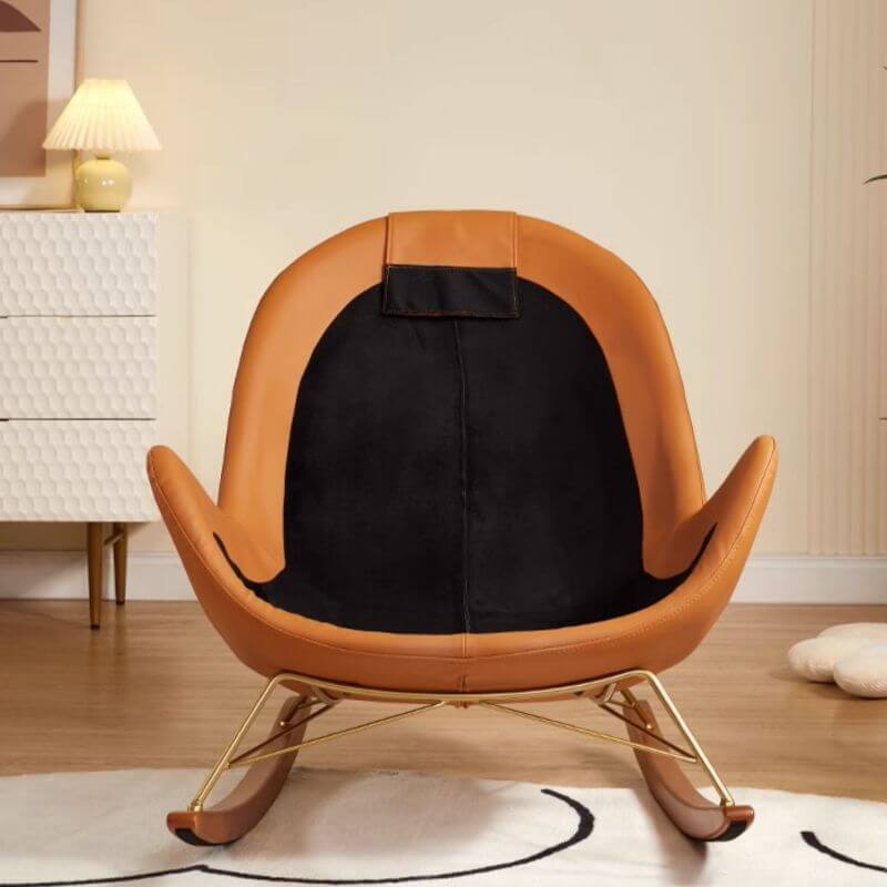 Chalk Trendy Upholstered Rocking Chair with Cushioned Comfort Imagen secundaria del producto